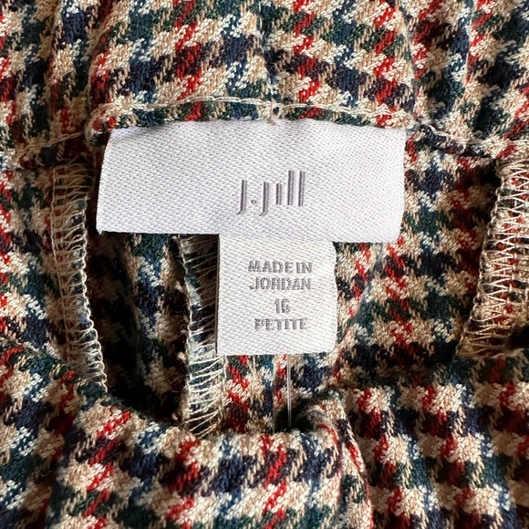 NWT J.jill houndstooth leggings Pants plaid cuffed size 16 petite women - Picture 2 of 12